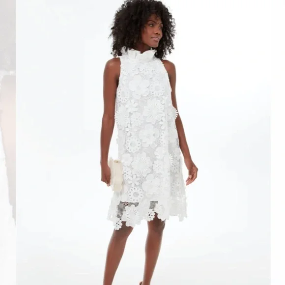 White Guipure Lace Blythe Dress, TUCKERNUCK